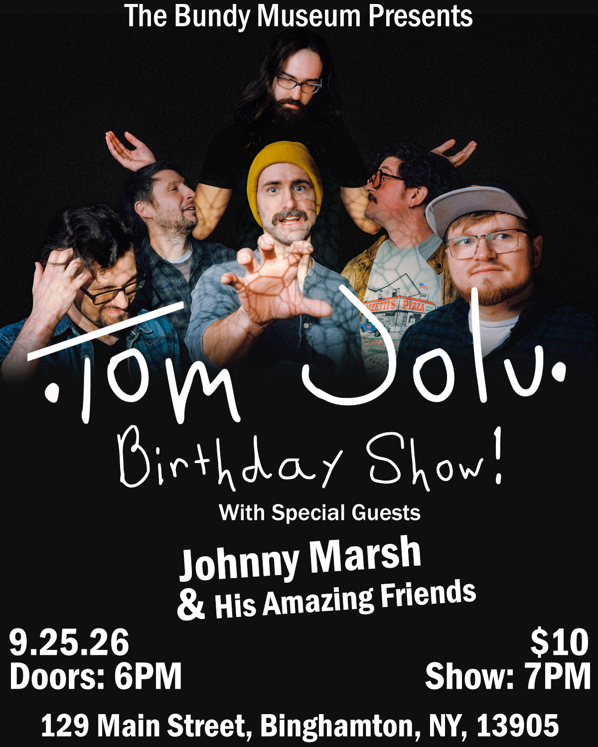 Ticket for Tom Jolu birthday show at The Bundy Museum!